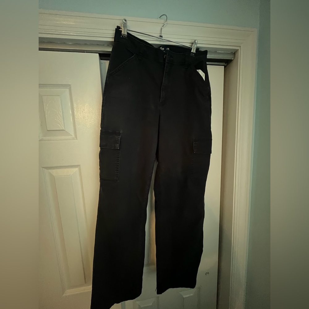 Black high waisted dad cargos